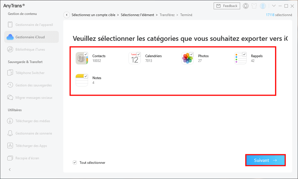 Le type de fichiers du transfert