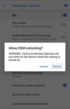 Allow OEM unlocking pop-up