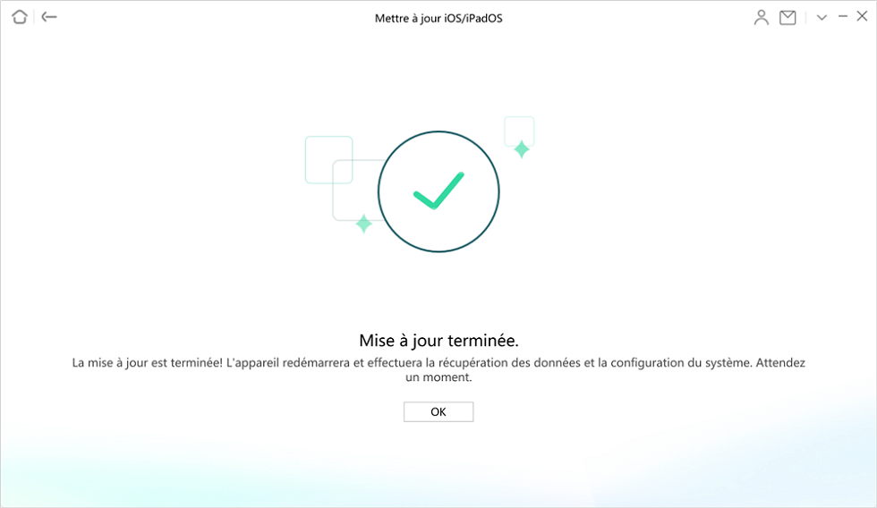 Mise à jour iOS terminé