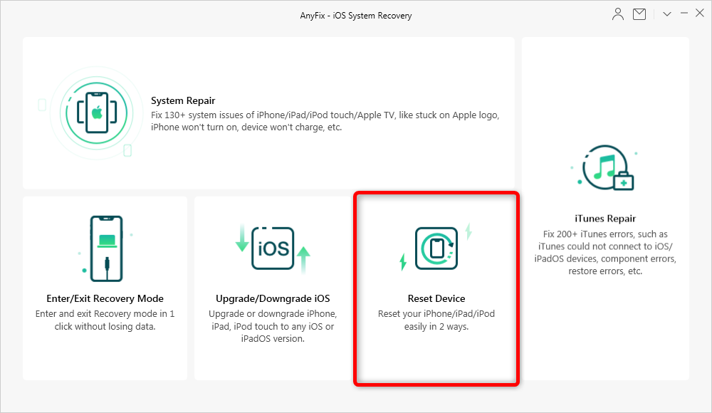 Select Reset Device Tool