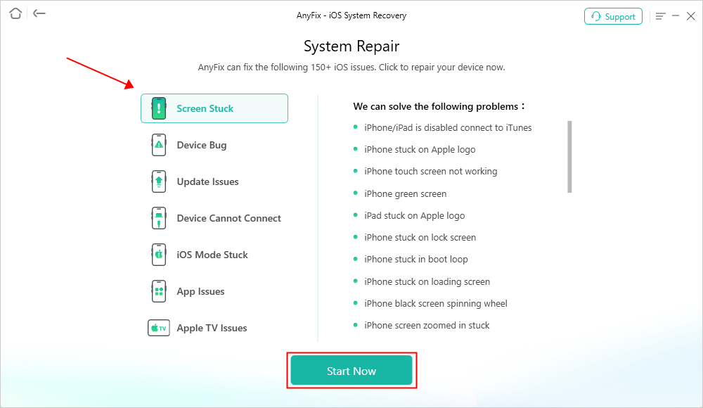 AnyFix System Repair Screen Stuck