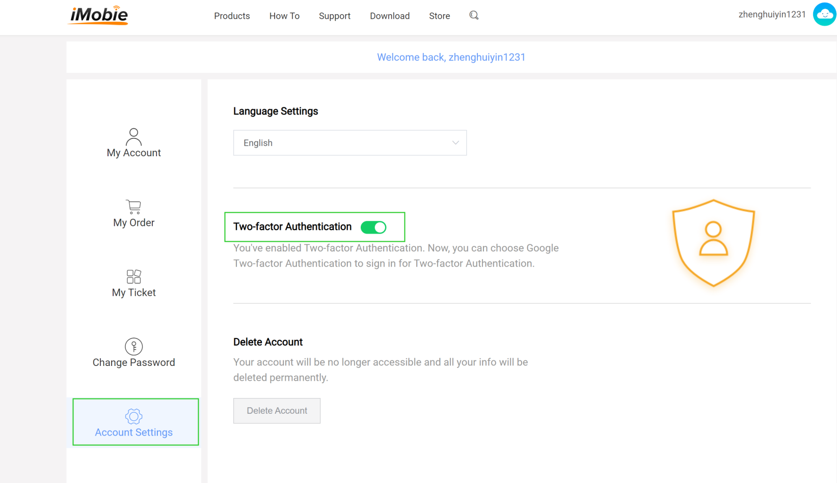 Disable Two-Factor Authentication