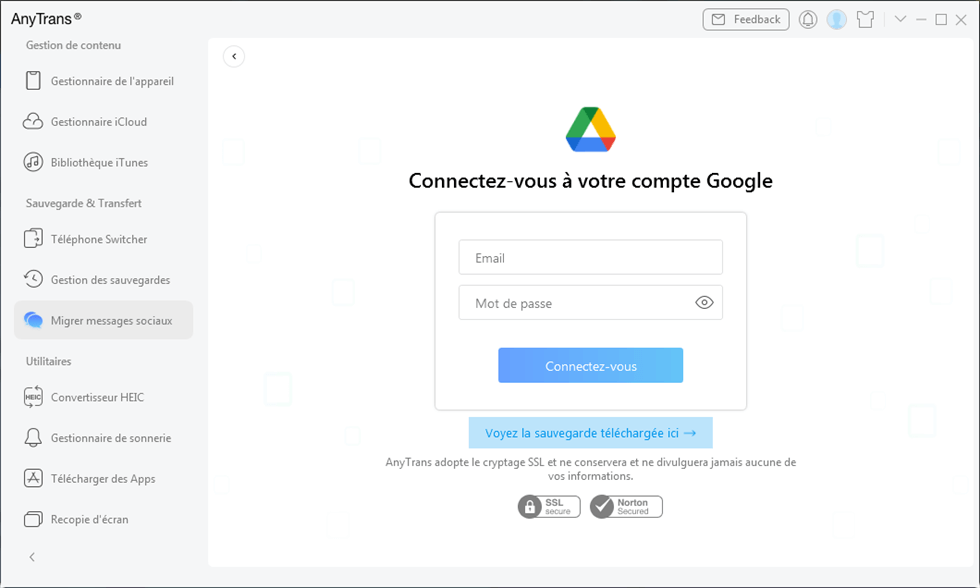 Se connecter au compte Google