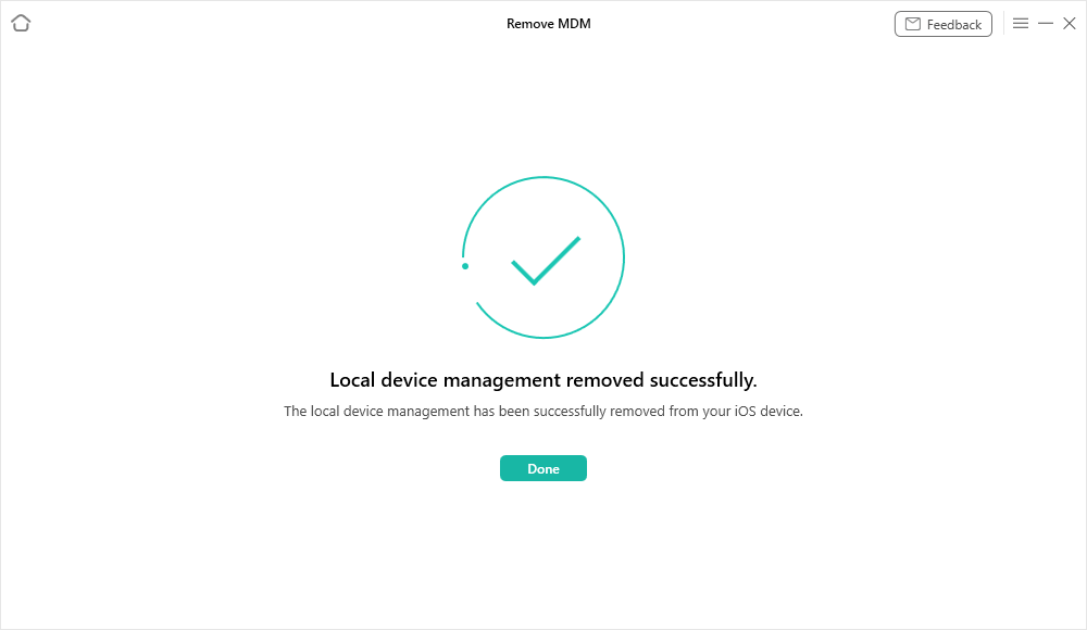 Local Device Management Remove Successfully