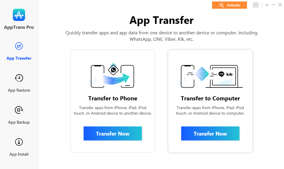 The Main Interface of AppTrans