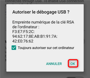 Activer le débogage USB