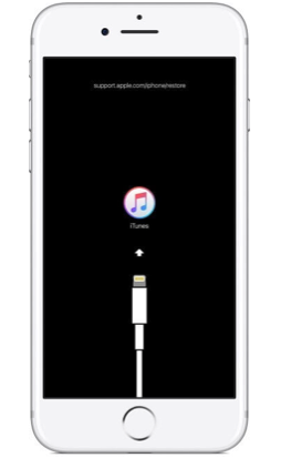 Connect to iTunes screen on an iPhone