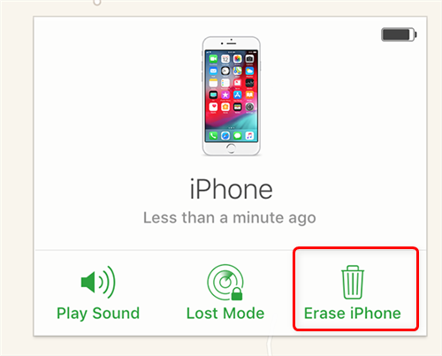 Erase and Remove the iPhone from the Account