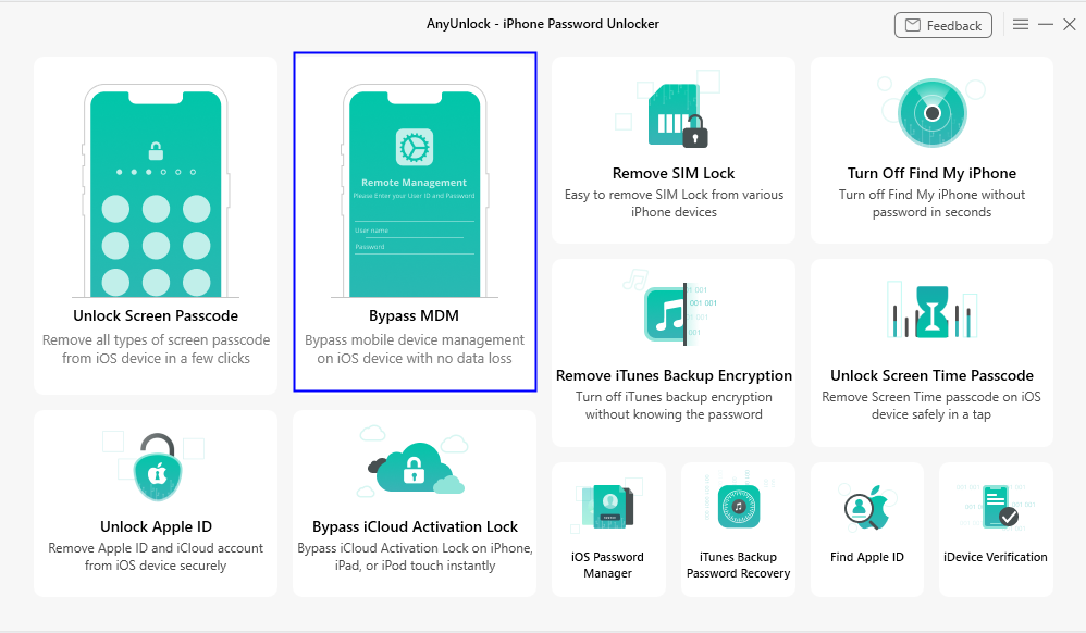 Choose Bypass MDM  Mode