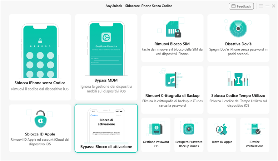 Clicca bypassa blocco di attivazione di Anyunlock