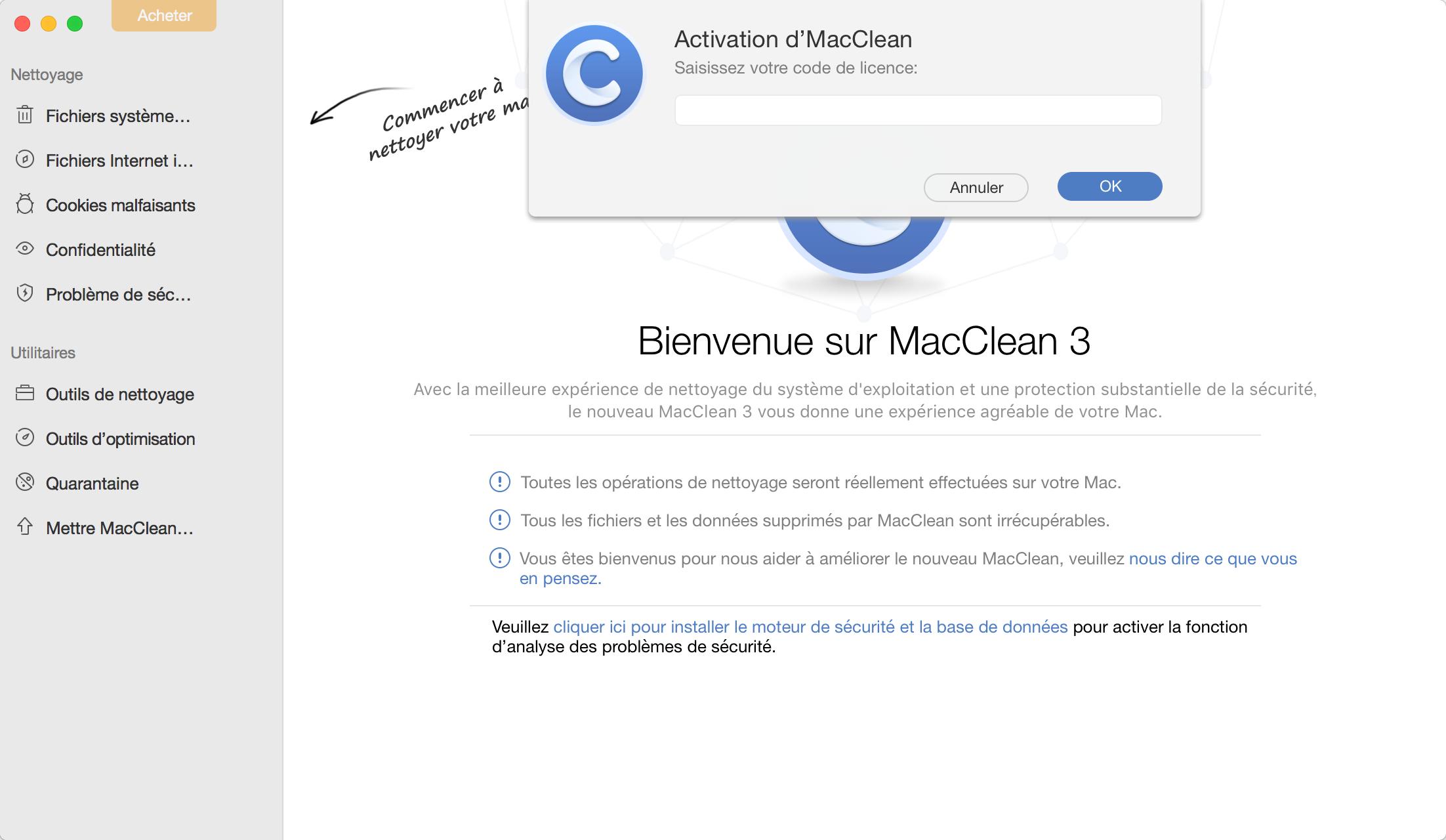 Activation de MacClean