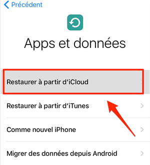 Restaurer des contacts à partir d'iCloud