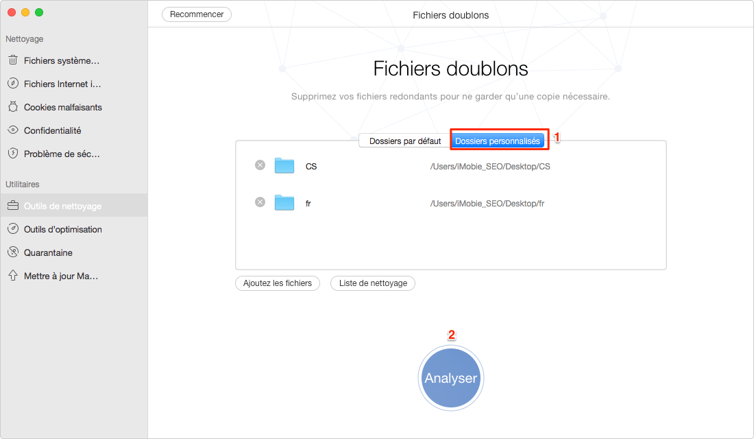 Scanner les dossiers personnalisés avec MacClean – étape 3