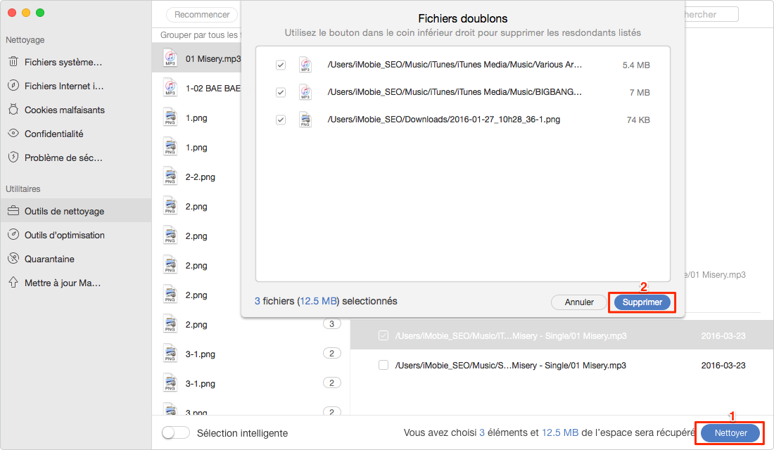 Comment nettoyer les fichiers doublons avec MacClean – étape 4