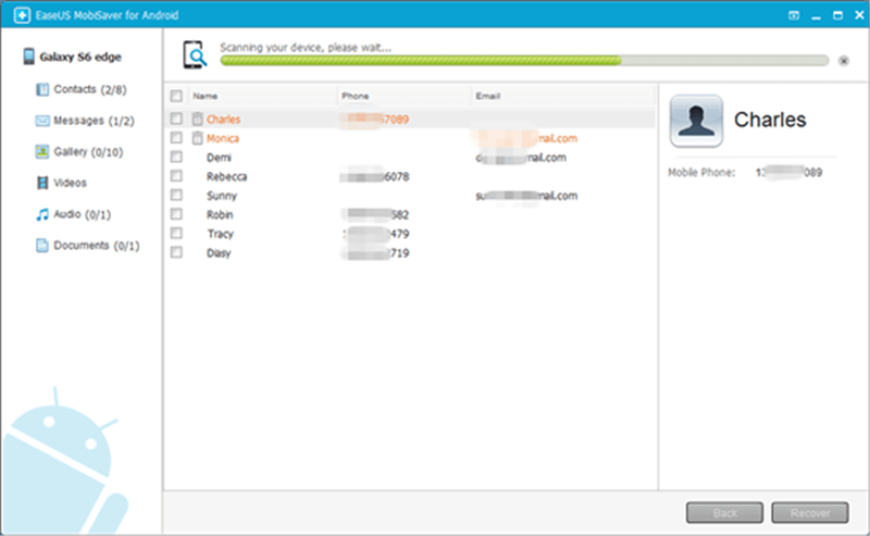 Contacts Android Recovery App - EaseUS MobiSaver for Android