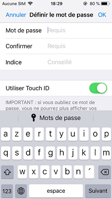 Définir le mot de passe