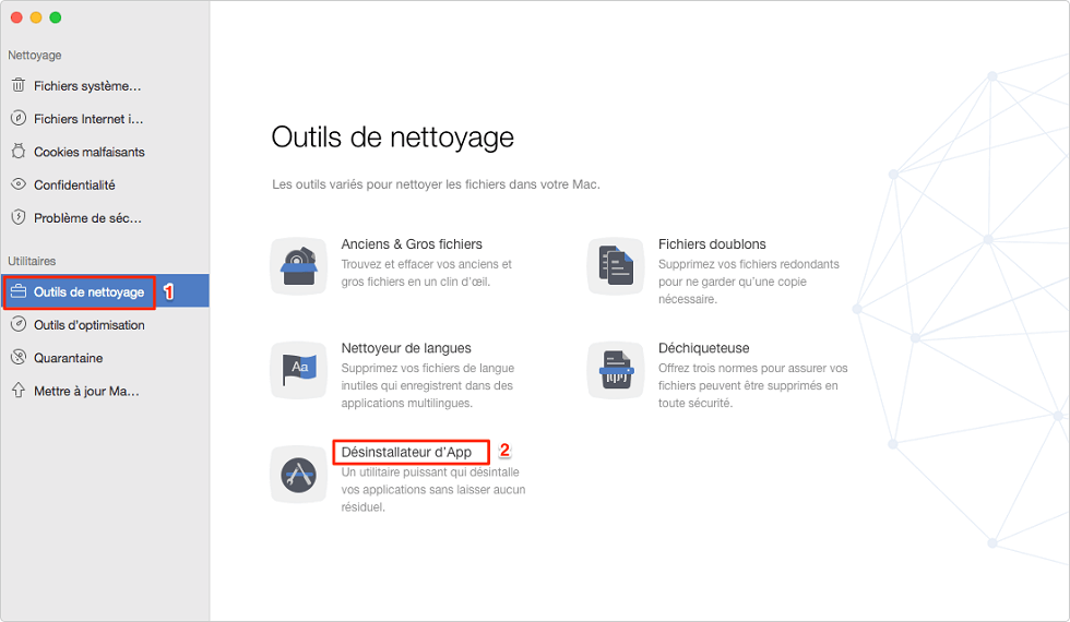 Désinstaller une application avec MacClean