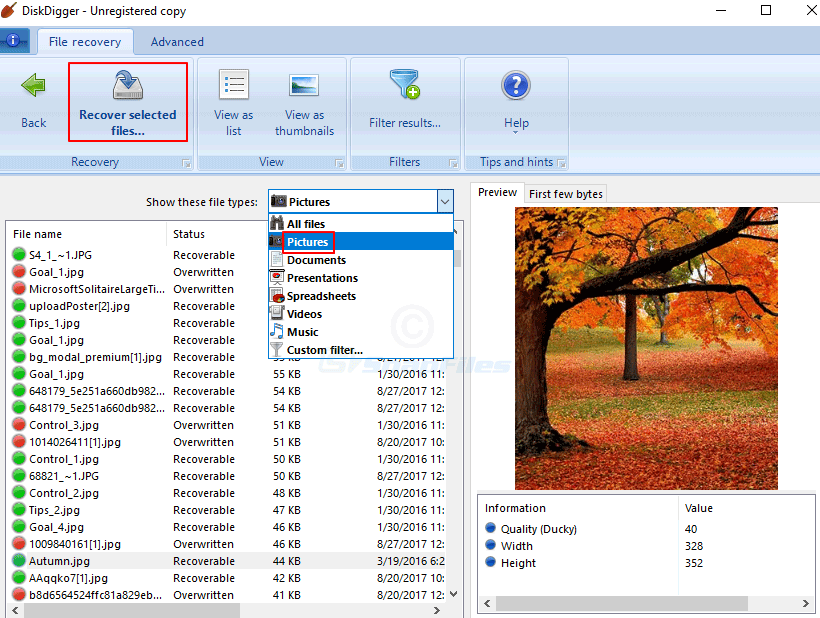 Recover Photos with DiskDigger