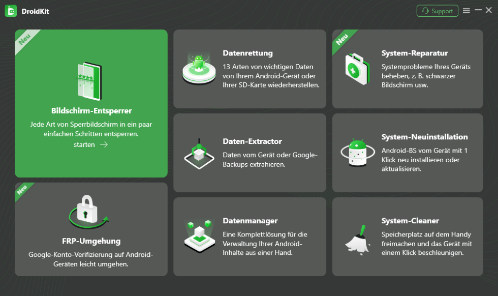 wählen Sie die Option „Bildschirm-Entsperrer“ aus