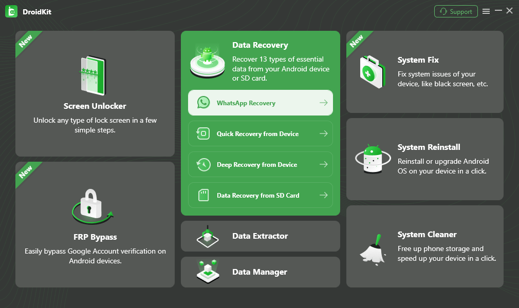 Select WhatsApp Recovery Mode