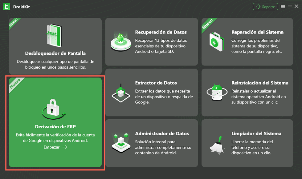 Selecciona Derivación de FRP