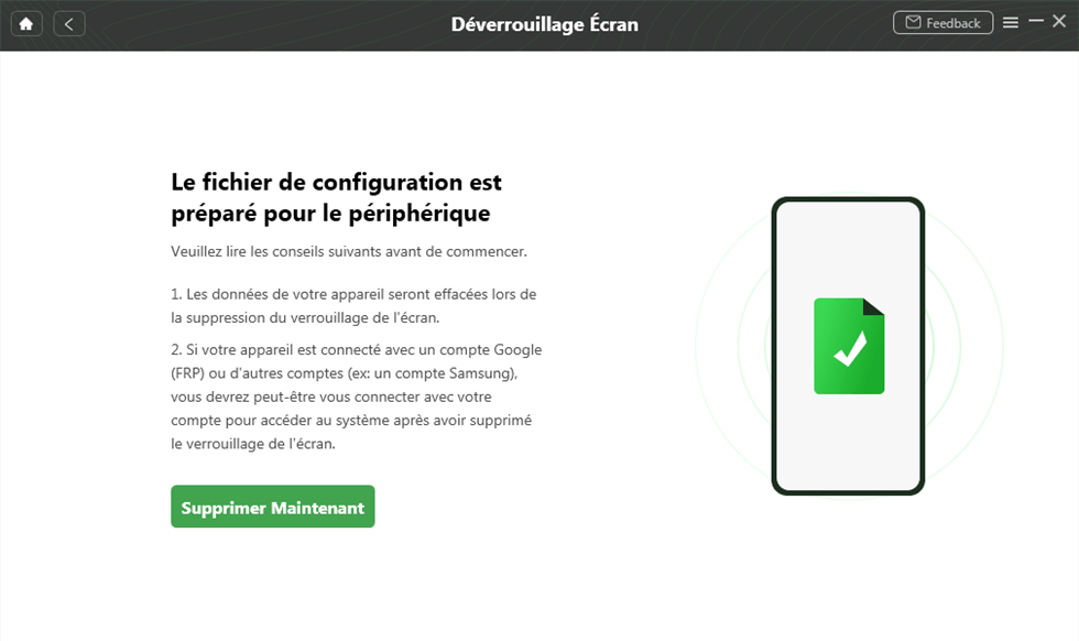 Cliquer sur Supprimer maintenant