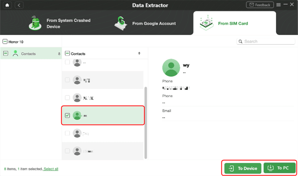 Retrieve Data from SIM Card