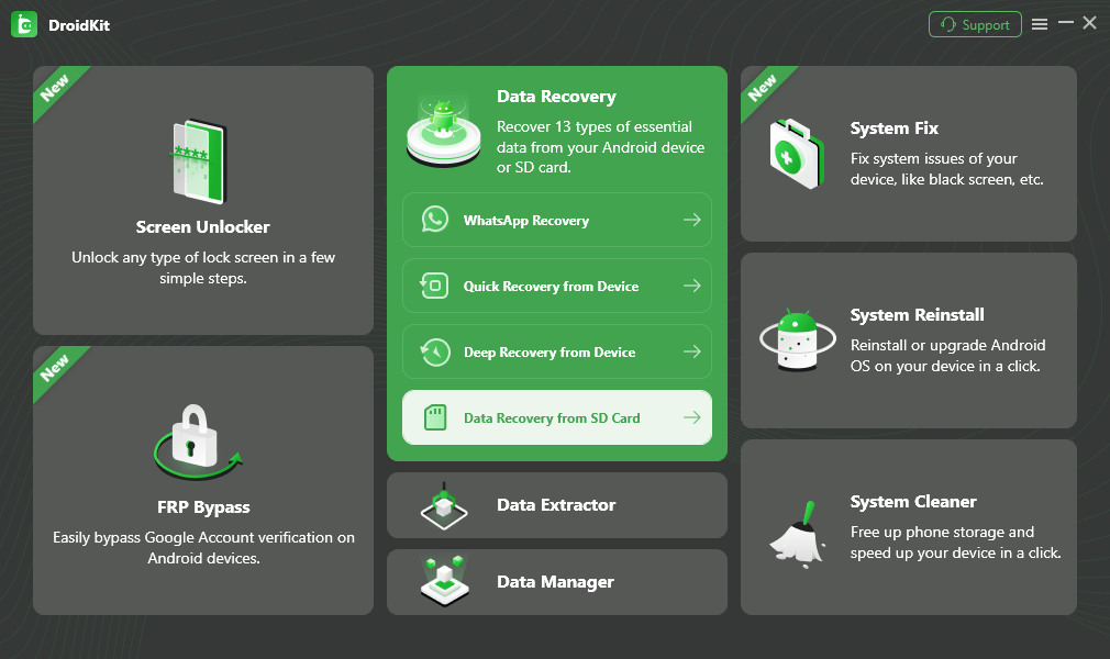 Restore Data from SD Card