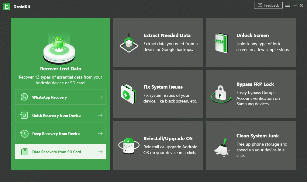 Choose Data Recovery from SD Card