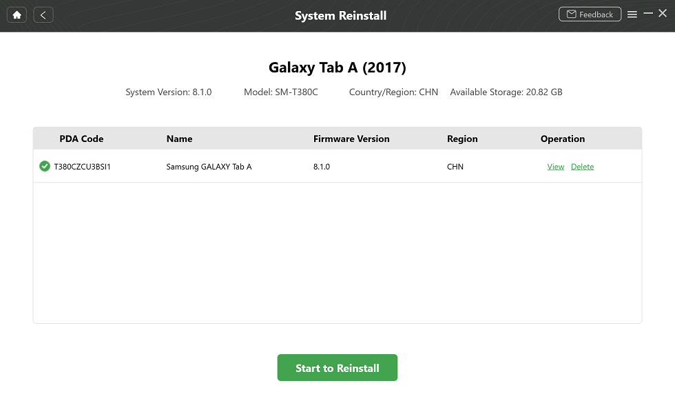 Start to Reinstall Android OS