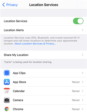 Enable Location Services