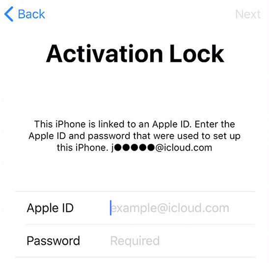 Enter the Original iCloud Logins