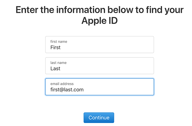 Enter Your Apple ID details