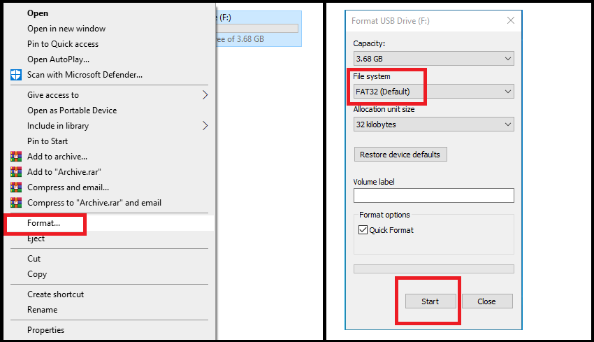 Formatting Micro SD Card