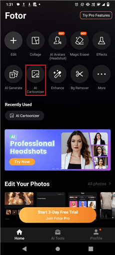 Fotor AI Cartoonizer