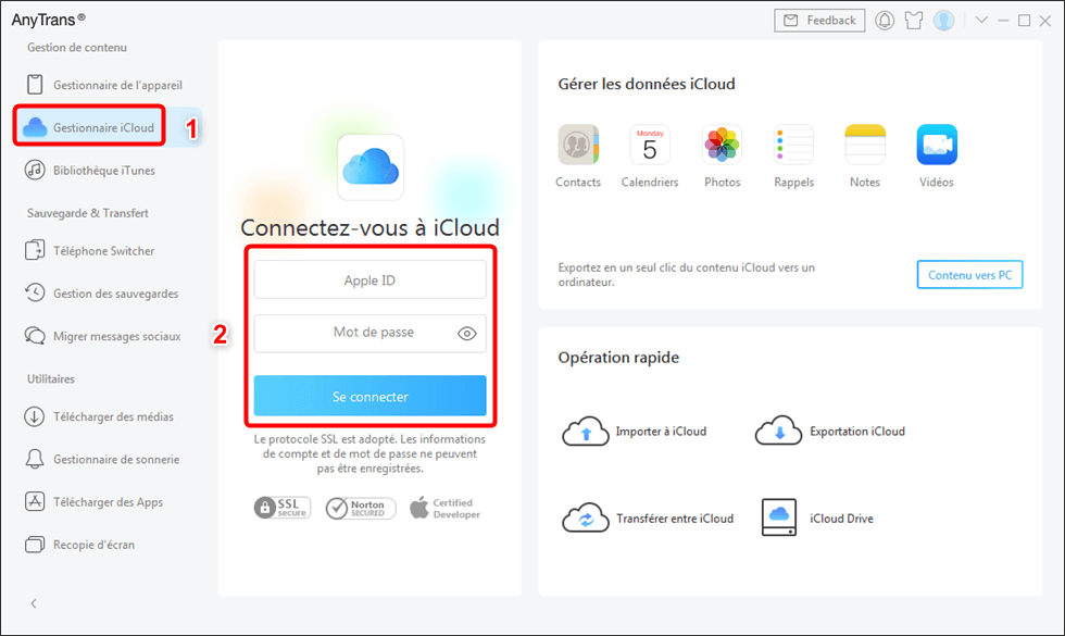 Gestionnaire iCloud