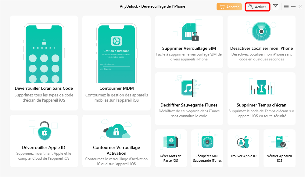 Cliquez sur le bouton Activer