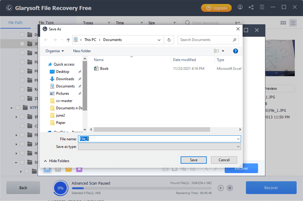 Recovering the Files in the Desired Location