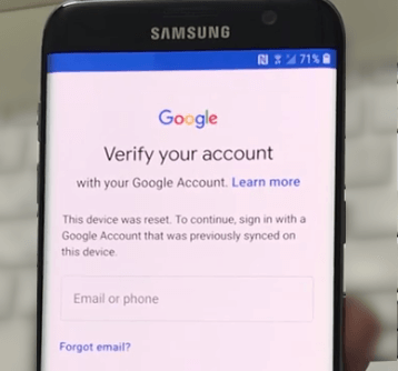 Google Account Verification on Samsung