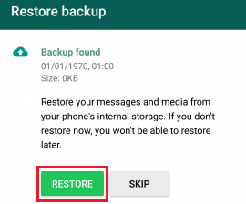 Restore WhatsApp Backup