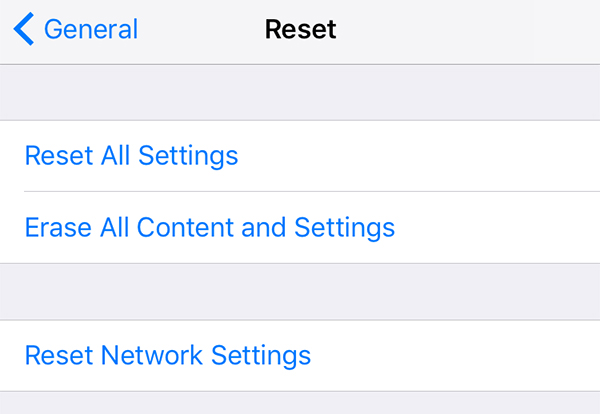 Reset the iPhone