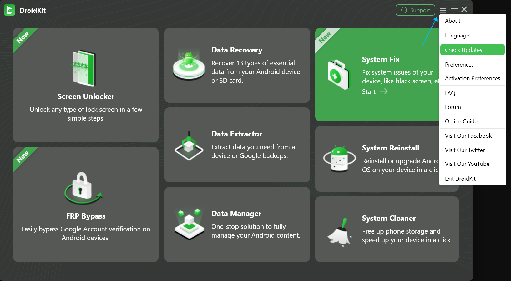 Update DroidKit on Your Computer