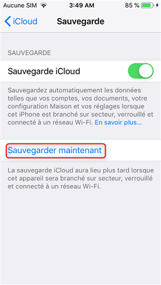 Sauvegarde iCloud