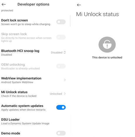 Mi Unlock Status