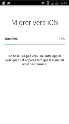 Migrer des données d'Android à iPhone via Migrer vers iOS