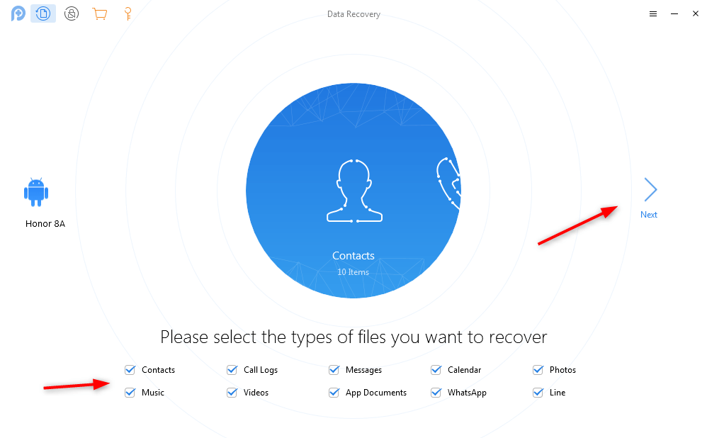 Choose Data Types to Scan