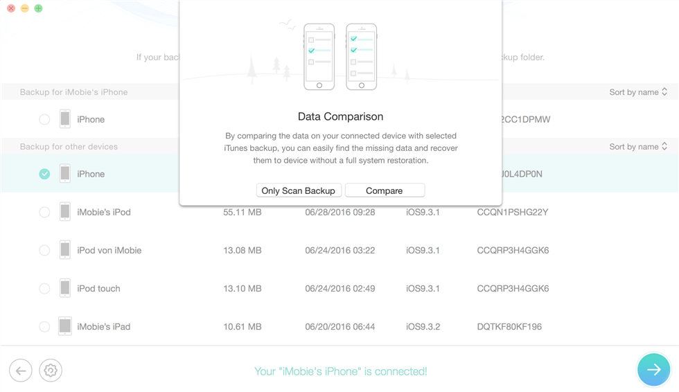 Compare iTunes Backup