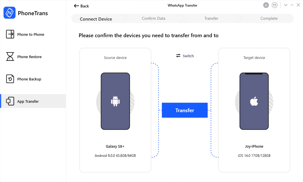 Transfer WhatsApp from Android to iPhone