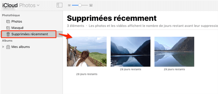 Restaurer des photos supprimées accidentellement sur iCloud