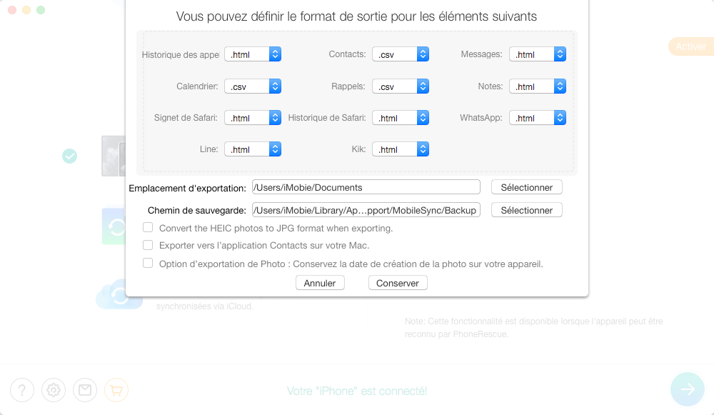 Décocher l'option Tout sélectionner